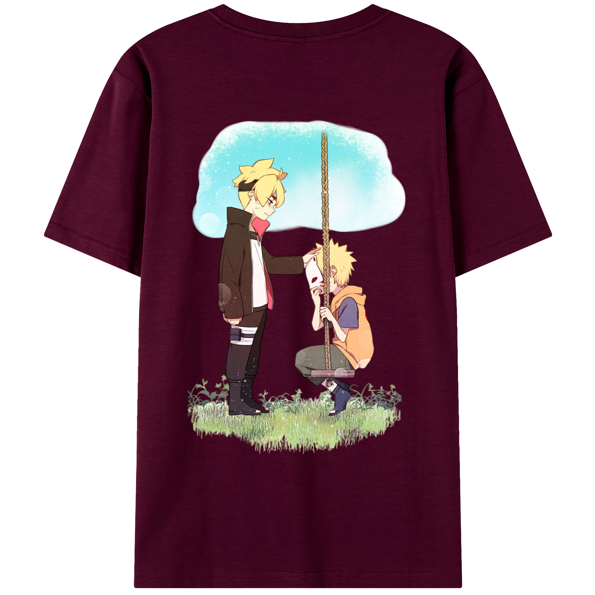 （画像用） NARUTO -ナルト- うずまき ボルト Uzumaki Boruto レディース半袖Tシャツ(バックプリント)